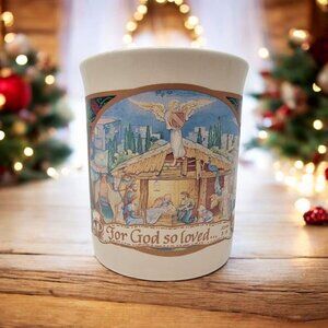 Classic Vintage John 3:16 Scripture Christmas Nativity Scene Coffee Tea Mug